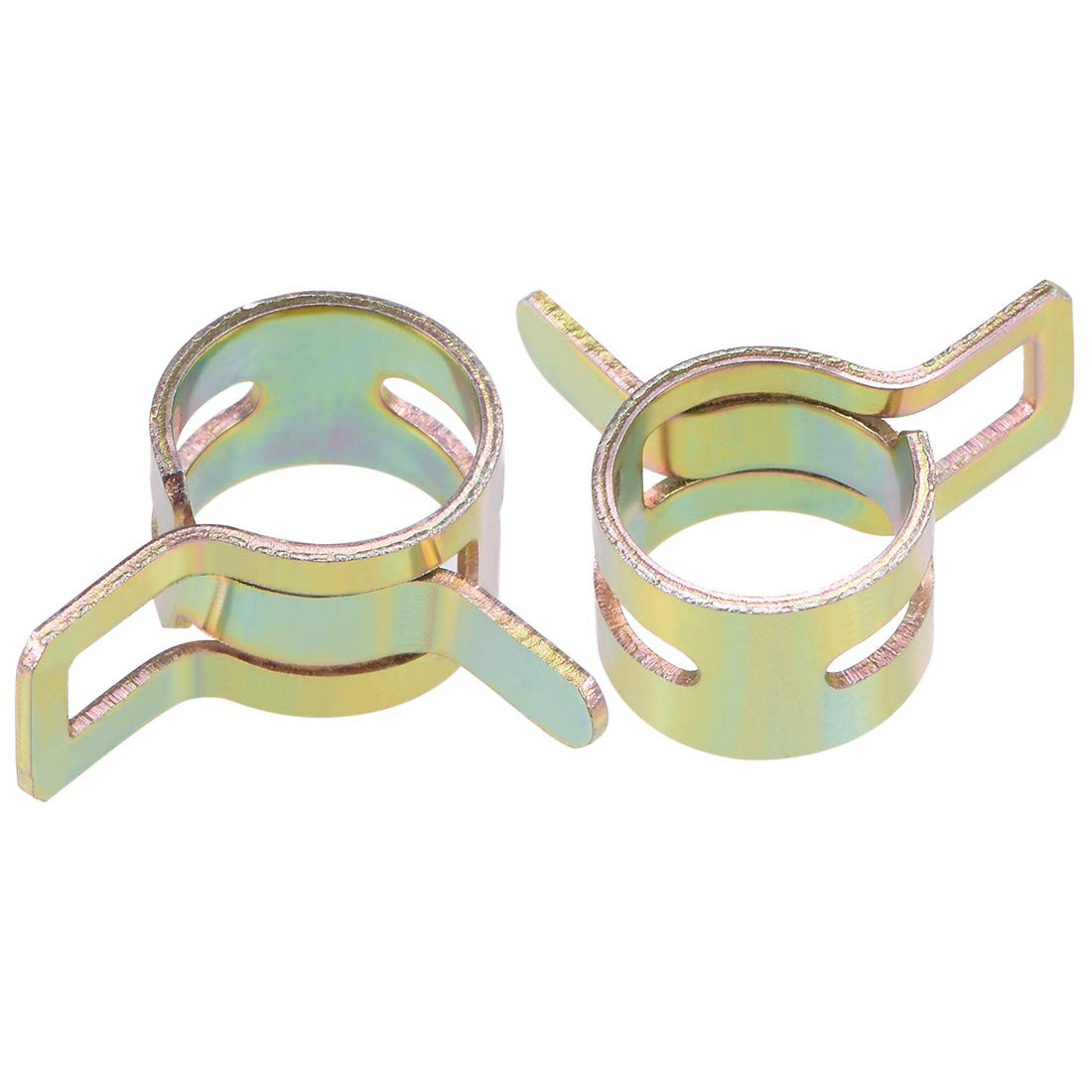 uxcell Spring Band Type Clamp 10mm Inner Dia Fit 10.5-11.2mm OD Hose Fuel Line Silicone Tube Clips Clamp Color-zinc Manganese Steel 10Pcs