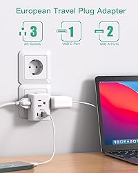 [2-Pack] European Travel Plug Adapter