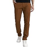 Match Mens Slim-Tapered Flat-Front Casual Pants (34, 8105 Light Brown)
