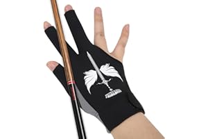 ANIMSWORD Breathable and Comfortable Billiard Pool Gloves Fits on Left Hand or Right Hand 3 Finger for Snooker Cue Sport Glove.