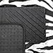 OxGord 4 Piece Zebra Print Carpet-Floor-Mats Set for Car - Rubber-Lined All-Weather Heavy-Duty Protection for All Vehicles, Snow White/Black