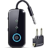 Ultra Pro Bluetooth Transmitter Receiver, Wireless Adapter for Airplane/TV | Bluetooth 5.4 &amp; aptX LL | 2-in-1 for TV/Flight/Gym | Works with 2 AirPods/Headphones | Wireless Receiver for Car/Home Stereo