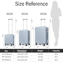 Hanke 20 Inch Carry On Luggage 22x14x9 Airline