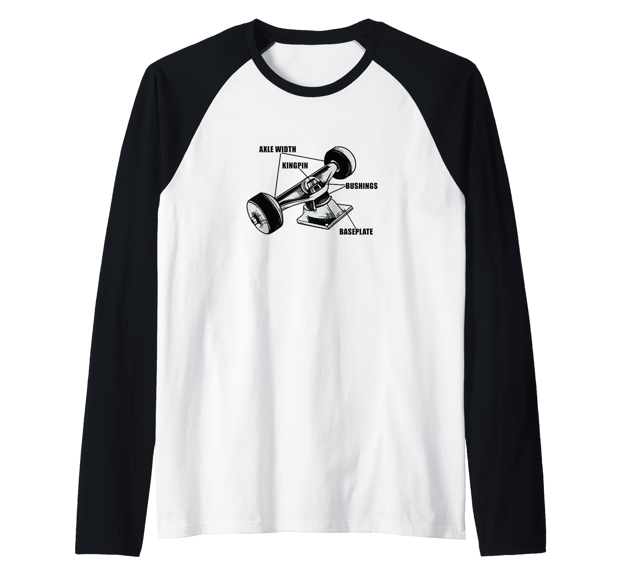 Skateboard wheels Skating Skateboarder Skater Skateboarding Raglan Baseball Tee