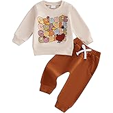 BeQeuewll Baby Boy Christmas Outfit Long Sleeve Letter Print Sweatshirt Pants Set 2Pcs Toddler Boy Christmas Outfits Winter