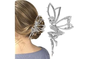 Fairy Rhinestone Silver Hair Accessories: Elf Crystal Hairpins, Metal Clips, and Barrettes for Girls and Women (silver)