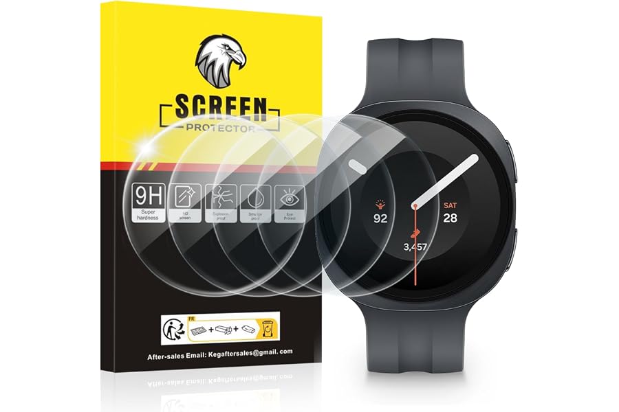 SPGUARD For Samsung Galaxy Watch 9/8 40mm Screen Protector [4-Pack] | Tempered Glass for Galaxy Watch 9/8 40mm, HD Clear Anti-Fingerprint, Anti Scratch, Bubble-Free, Samsung Watch 9/8 Accessories