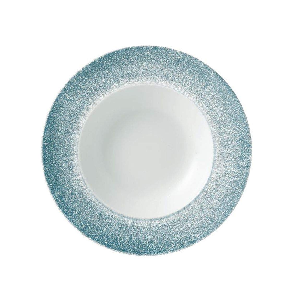 Churchill Super Vitrified DE887 Studio Prints Raku Wide Rim B, Topaz Blue (Pack of 12)