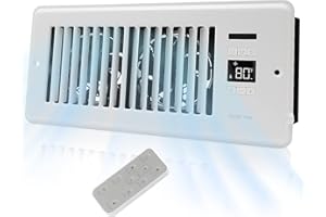 SANYCASA 4 x10'' Super Quiet Vent Fan Booster, Register Booster Fan with Precision Thermostat Control - Ac Vent Booster Fan for Floor to Heating and Cooling - White Upgraded