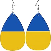 Country Flag Teardrop Earrings For Women Lightweight Leather Dangle Earrings Patriotic Jewelry Gifts