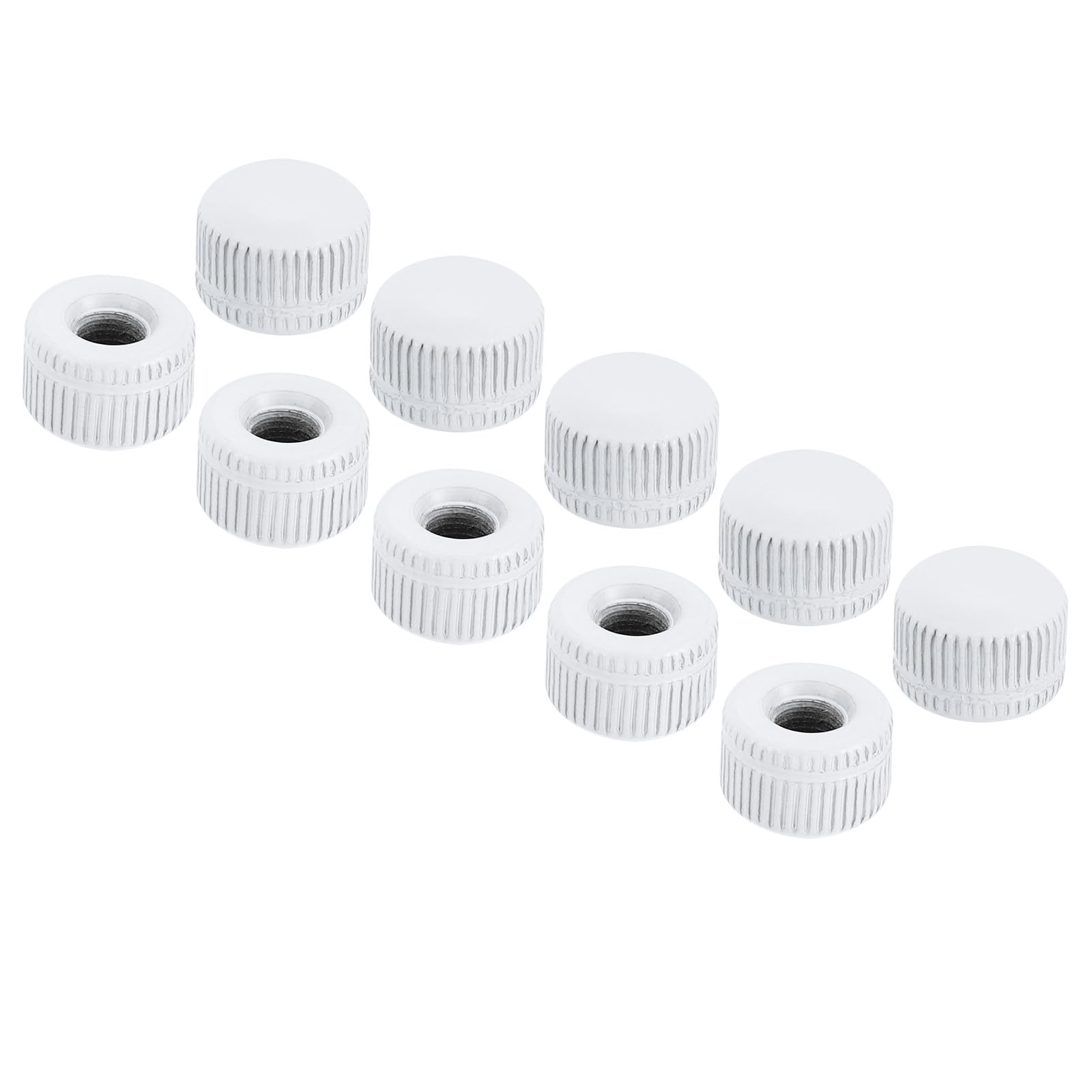 PATIKIL M6x11x14 Cap Nut, 15 Pcs Acorn Nut Screw Knob Cap Insert Bolt Cover Female Thread Knurled Decorative Hardware Fittings Light Fixtures, White