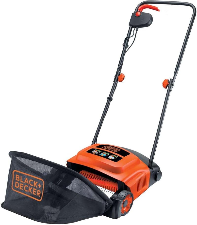 BLACK+DECKER Lawn Raker 600W GD300-GB Adjustable Height 30cm Raking Width