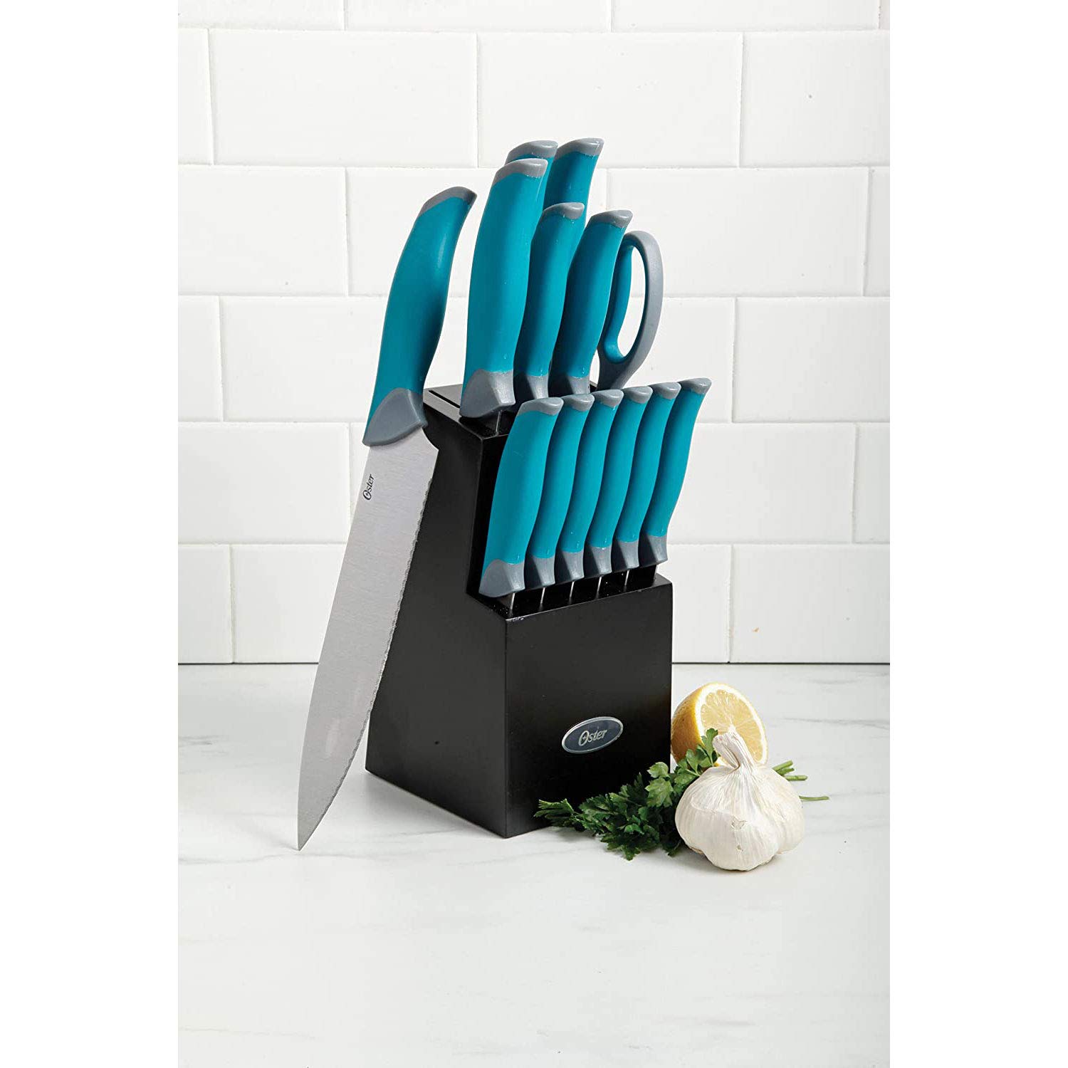 Oster Lindbergh 14 Piece Cutlery Set, Teal