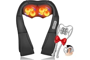 Xllent Neck Massager for Pain Relief Deep Tissue - Back Massager Deep Tissue Kneading Massager with Heat,Electric 4D Massage Pillow,Shiatsu Back and Neck Massager(NOT Cordless)