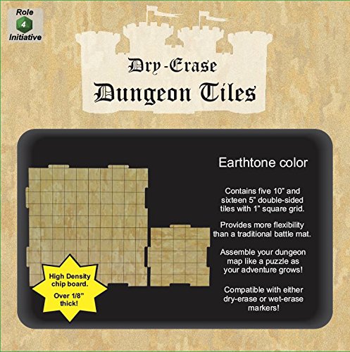 Dry Erase Dungeon Tiles, Earthtone, Combo Set of Five 10
