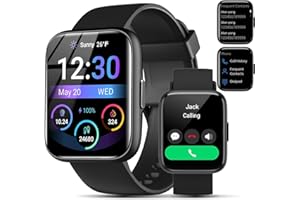 JEEJTEK Smart Watch for Men Women - Answer/Make Calls/Quick Reply/AI Voice Assistant, 1.83" for Android iPhone Samsung Compatible IP68 Smartwatch Blood Oxygen Heart Rate Fitness Tracker (Black, 1.83")