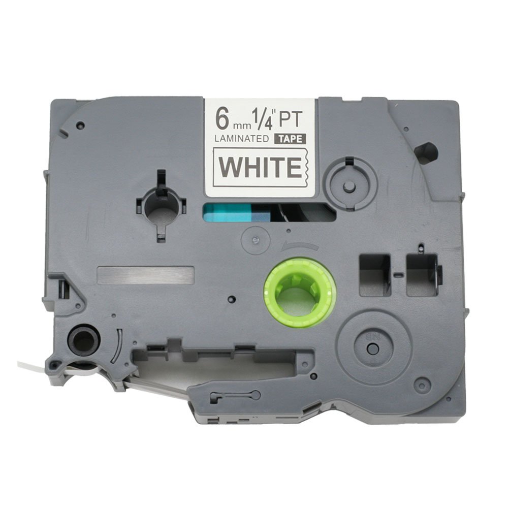 BROVACS 1 Pack Black on White Label Tape Compatible for Brother P-Touch TZ 211 TZe 211 6mm 1/4" OPA1121