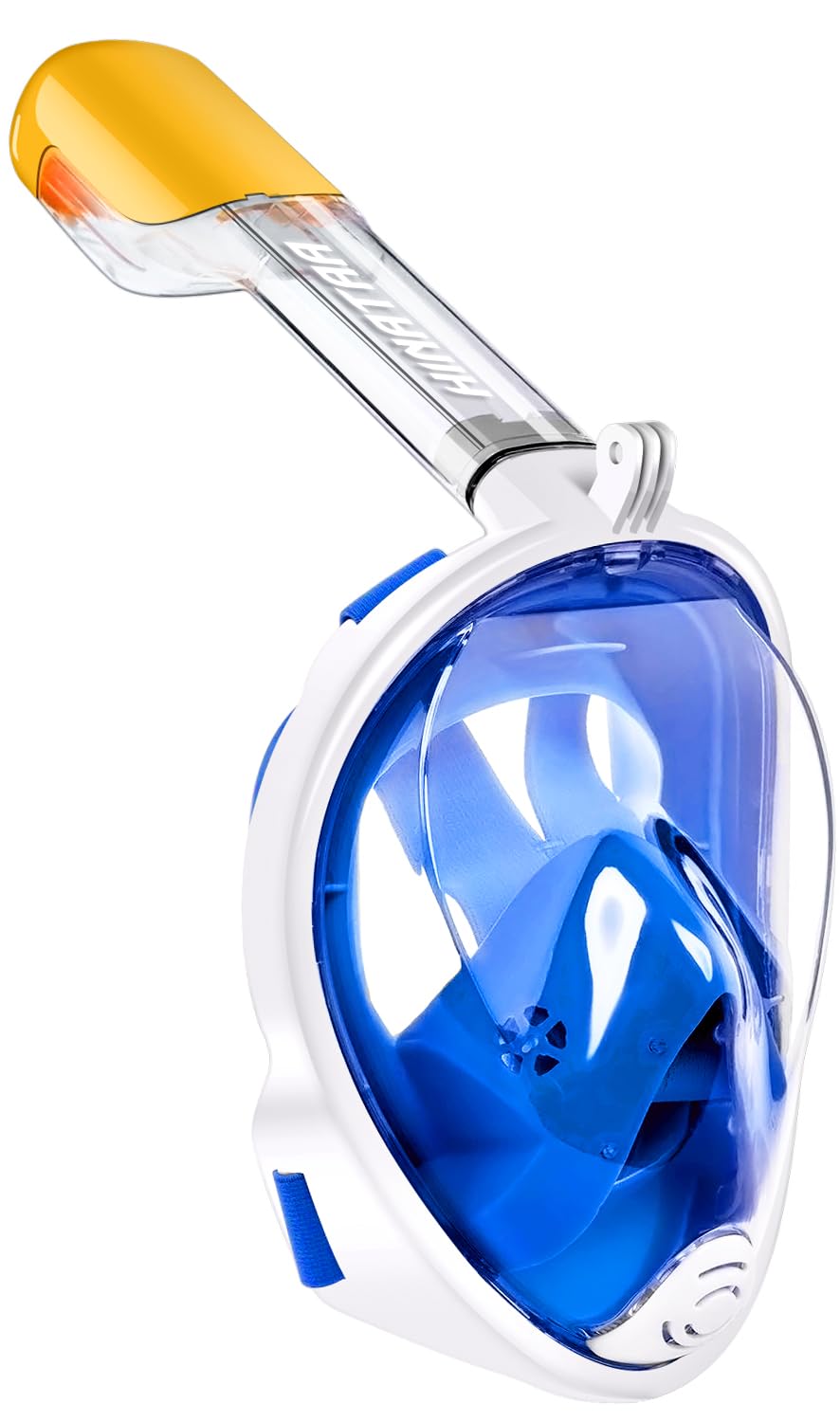 HINATAA Snorkel Mask 180°Full Face, Diving Mask Free Breathing Design Anti-Fogging and Anti-Leak Technology with Adjustable Head Straps for Adult Youth Kids (L/XL, Blue)
