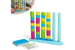 Color Match Challenge Game,Family Board Game - Quick Thinking Stacking Challenge, 2-4 Players, Travel-Friendly Party Game for