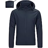 33,000ft Men's Rain Jacket Waterproof Lightweight Raincoat Packable Rain Shell Windbreaker with Hood for Golf Hiking Travel