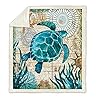 Qucover-Sea-Turtle-Pattern-Beach-Throws-Coral-Velvet-Throw-Blankets-with-Sherpa-Lining-for-Adults-Kids-59-x79-Inch Qucover Sea Turtle Pattern Beach Throws Coral Velvet Throw Blankets with Sherpa Lining for Adults Kids 59 x79 Inch