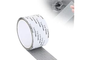 XieJY Strong Adhesive Screen Repair Tape, 2024 New Screen Repair Kit Window Screen Repair Tape, Fiberglass Screen Tape Mesh Repair Suitable for mesh Doors and Windows (5cm x 200cm) (Grey)