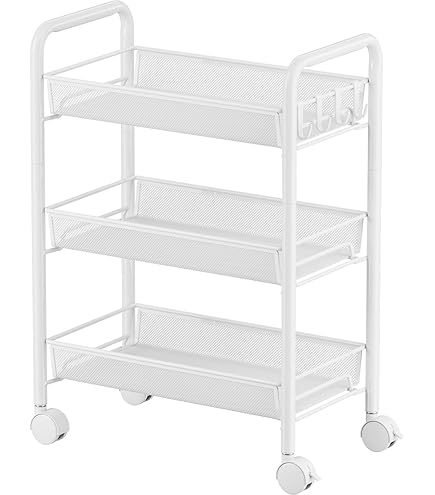 Yieach 3 Tiered Clear Rolling Cart With Wheels,Acrylic Storage Cart On Wheels For Bedside,college Dorm Room,bathroom Organizers And Storage Shelf,utility Cart Organizer For Snack,craft,diaper Caddy P 243648746