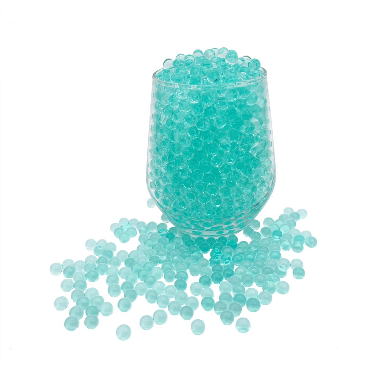 KONFEN Water Beads 20000Pcs Water Gel Soil, Green Water Balls Jelly Crystal Beads Gel Ball Water Absorbing Beads for Vases, 100g 7-8mm Vase Fillers for Home Decorations (Green)