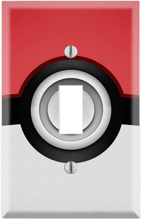 Single Toggle Wall Switch Cover Plate Decor Wallplate - Pokeball