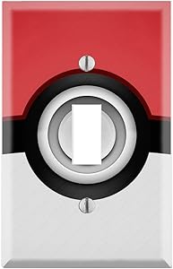 Single Toggle Wall Switch Cover Plate Decor Wallplate - Pokeball