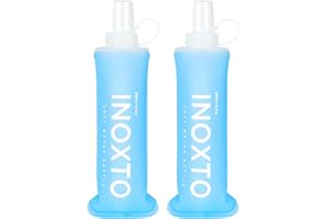INOXTO Soft Flask,Collapsible Soft Water Bottles for Hydration Vests and Running Packs, Soft Flask Running Bottles for Hiking Cycling(250/500 ml) (2 PCS 250ML)