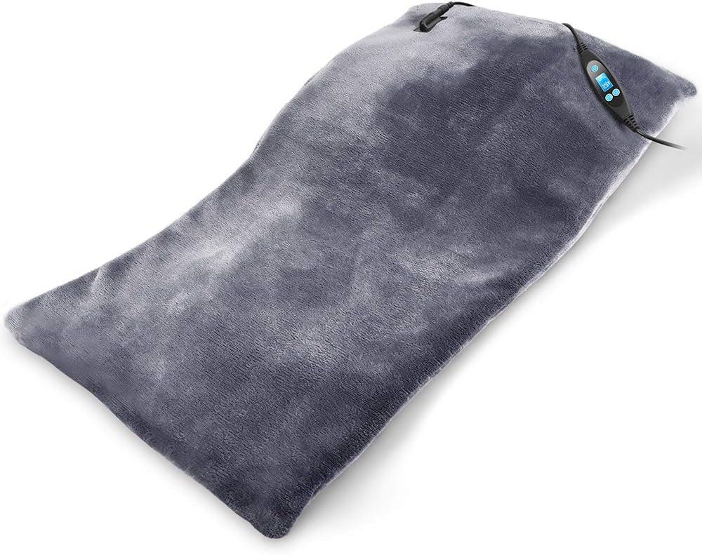 Heating Pad -ETL Certified- 24”×12" XL King Size 5S Fast Heating Pads with 6 Heat Settings, Superior Soft Velour Hand Washable Safe Heating Pad, Auto Off, 15Ft Cord, Ideal for Back, Neck Relief