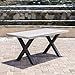 Christopher Knight Home Galatian Outdoor Light Weight Concrete Dining Table with Iron Legs, White / Black