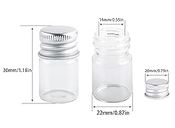 MaxMau Mini Glass Bottles with Screw Caps 5ml 24