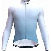 Men's Cycling Jerseys Long Sleeve Bike Biking Shirts Full Zip with Pockets Road Bicycle Clothing