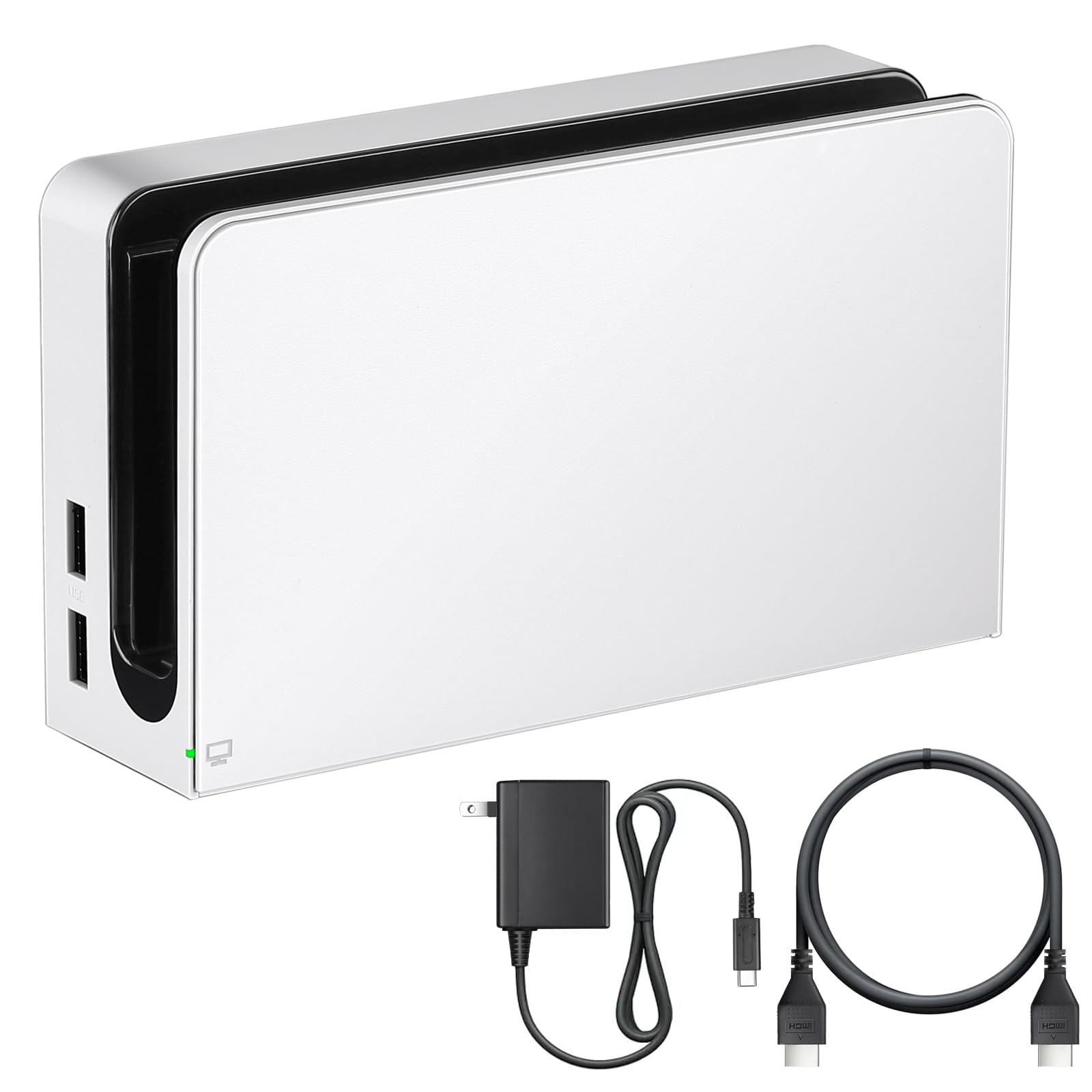 Photo 1 of **see note/comment**
TV Dock Station with Ethernet LAN Port - 3 in 1 Replacement Switch and OLED TV Base Docking Set with Upgraded IC Module, Charger, HDMI Cable Accessories - Not for Switch 2 (White)