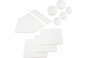 Baseball & Softball 5 Piece Base Set + 5 Piece Plastic Training Balls - Improve Power and Agility - Fun for All Ages
