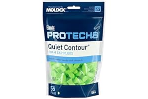 Flents Foam Ear Plugs, 55 Pair for Sleeping, Snoring, Loud Noise, Traveling, Concerts, Construction, & Studying, Contour to E