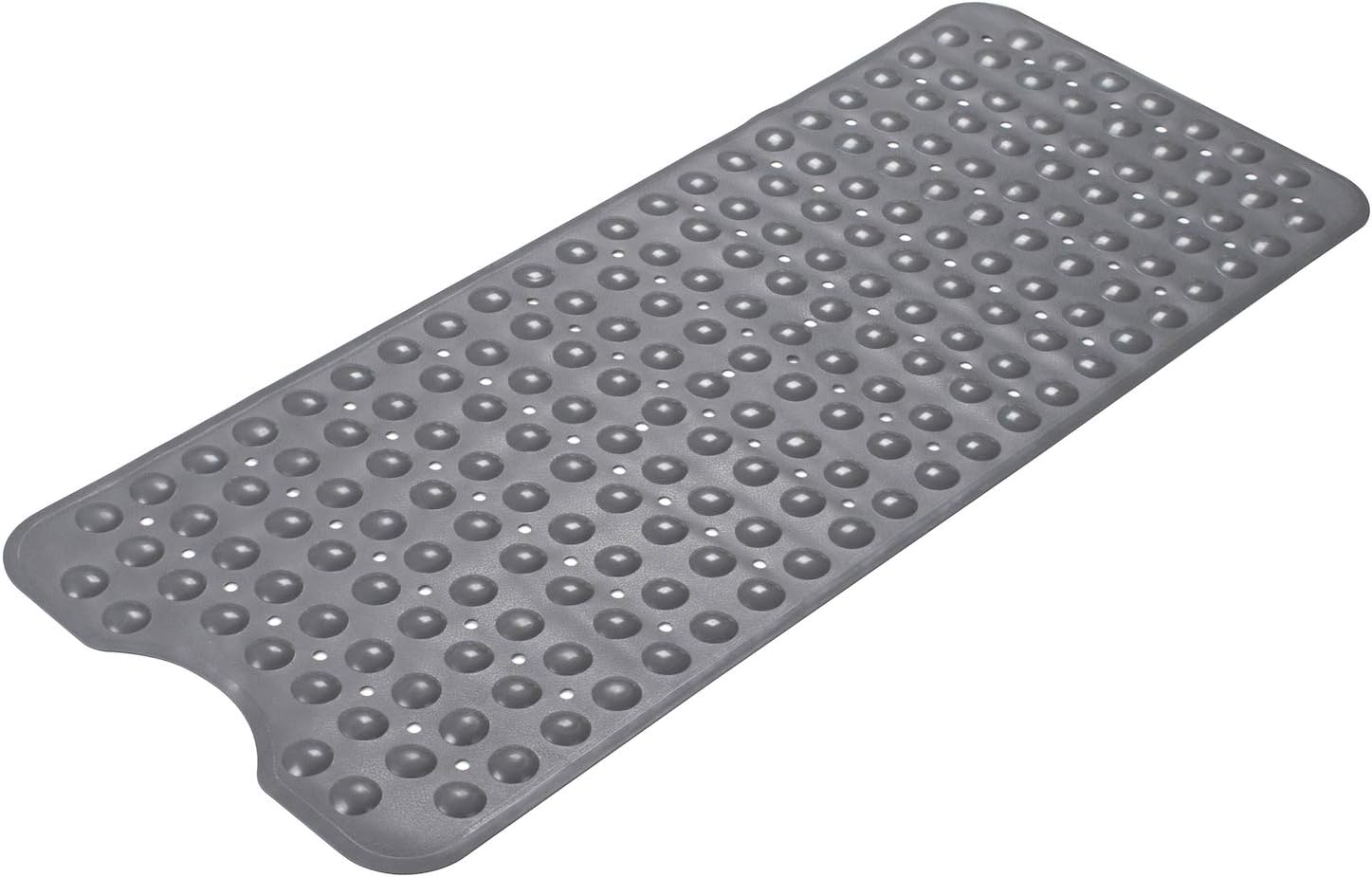 AmazerBath Bath Tub Mat, Larger Suction Cups Bath Mats with Strong Grip, Eco-Friendly TPE Material, Soft and Odorless, Machine Washable, Non-Slip Shower Mats for Bathroom, 39 x 16 Inches (Grey): Home & Kitchen