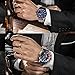 Minifocus Men's Quartz Watches Leather Straps Fashion Function Wristwatch Sapphire Blue