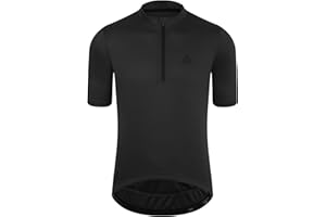 OFF PRND Men's Cycling Jersey Short Sleeves Bike Jersey 1/3 Zipper Solid Color Club Fit, Biking Cycling Shirt Zipper Pocket