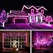 Qedertek Christmas Solar String Lights, 200 LED Valentine Lights, 8 Modes 72 ft Fairy Solar String Lights for Home, Porch, Patio, Garden, Lawn, Party and Holiday Decorations (Pink)