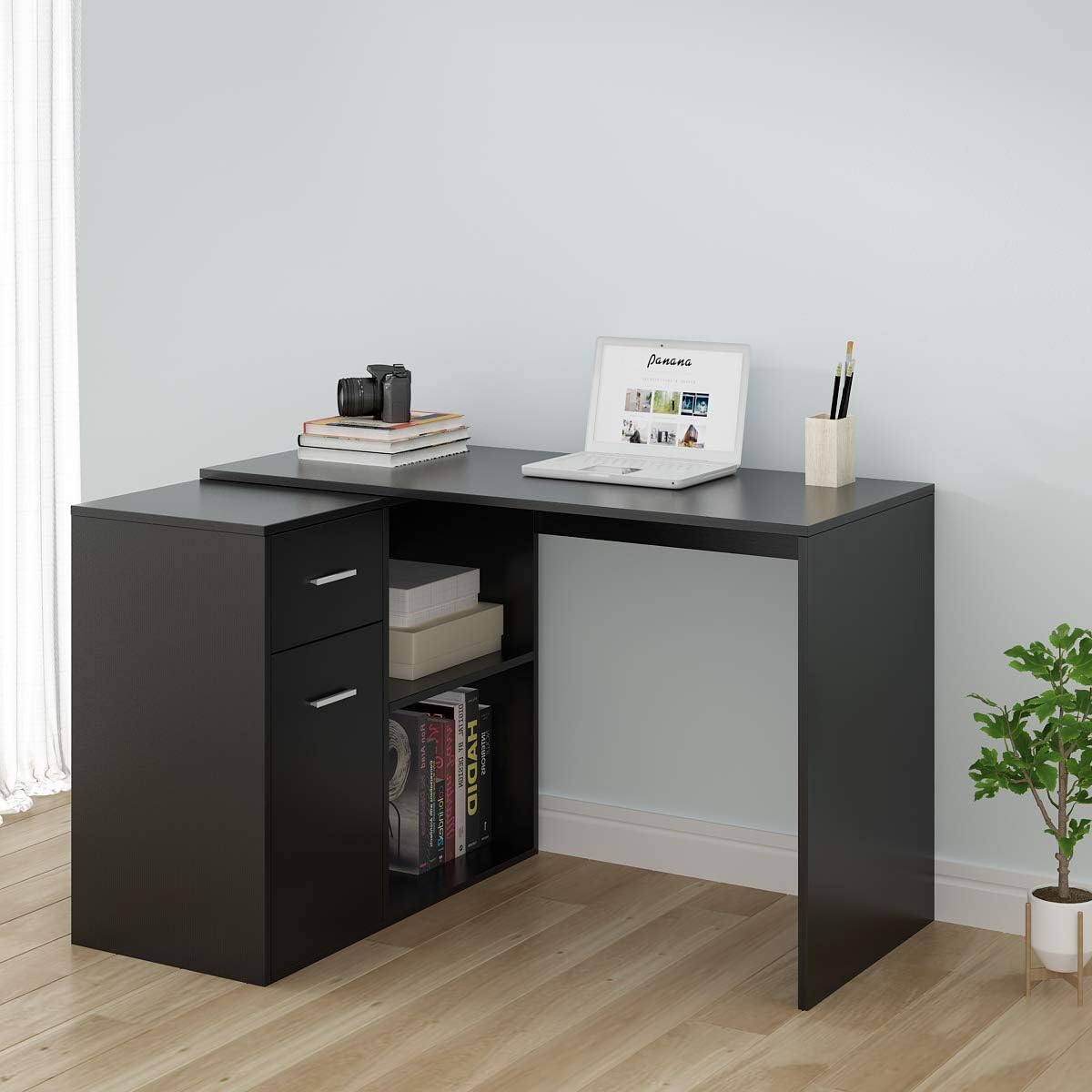 PALDIN Computer Desk, L-Shaped Large Corner PC Laptop Desk Office Desk Study Table Workstation Gaming Desk for Home and Office Small Space (Black)