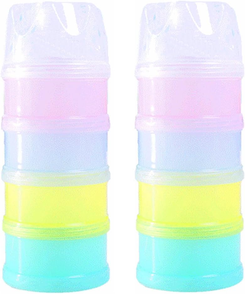 SKK Baby Formula Dispenser BPA Free Non-Spill Stackable Travel Snack Container 4 Compartments