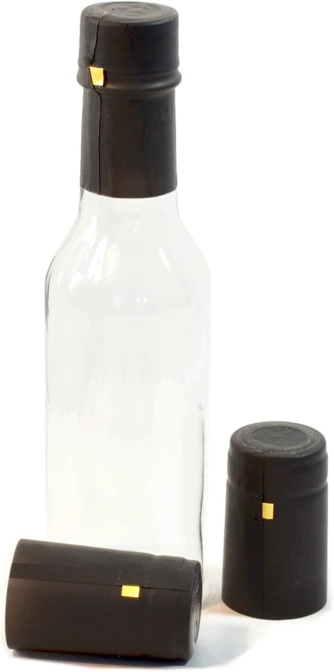Clear Glass Woozy Bottles with Shrink Capsules, 5 Oz - Case of 12: Kitchen & Dining