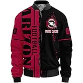 Men Personalized City Pride Name Number Logo Varsity Coat Custom Football Fan Gears Lightweight Windbreaker Jacket