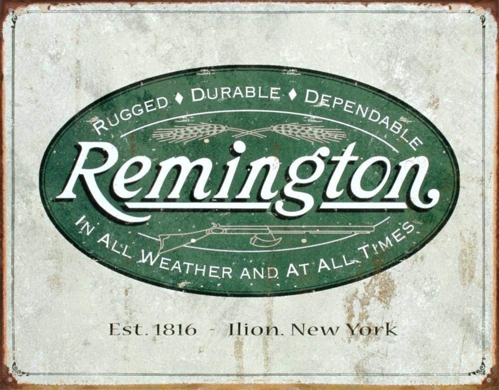 AMELIA SHARPE Tin Sign Vintage Remington Gun Rifle Hunting in All Weather Wall Decoration 8x12 Inch Tin Sign Retro Decoration Sign Bar Garage Sign