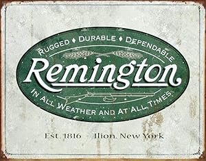 AMELIA SHARPE Tin Sign Vintage Remington Gun Rifle Hunting in All Weather Wall Decoration 8x12 Inch Tin Sign Retro Decoration Sign Bar Garage Sign