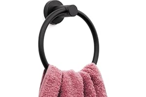 Bath Towel Ring, Bathroom Hardware Accessories, Thicken Stainless Steel Towel Ring for Bathroom, Modern Round Towel Hanger Wa