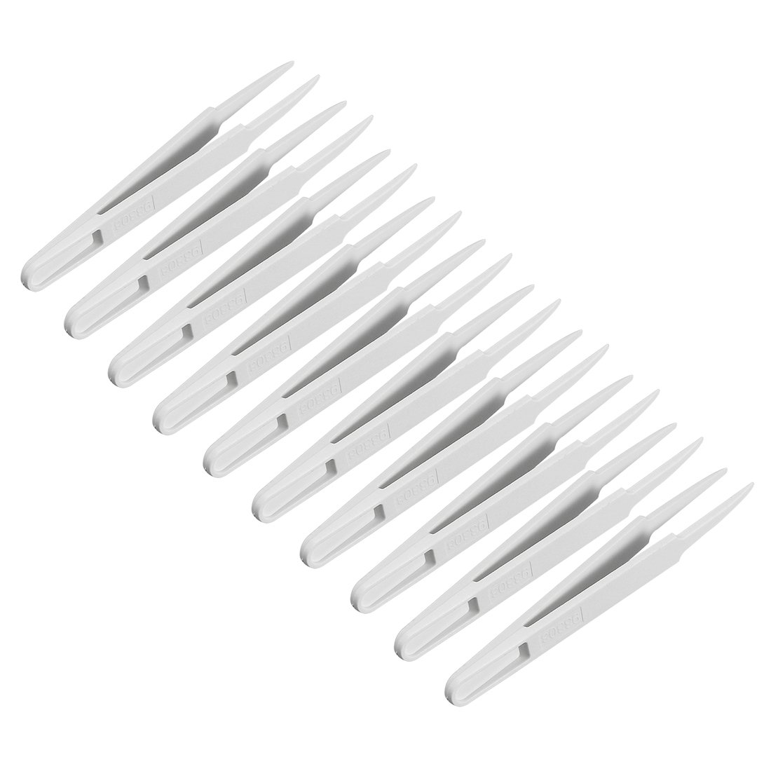 sourcingmap Plastic Anti-Static Tweezers, Precision Point Tip for Jewelry Craft DIY Beauty Electronics Repair Tool White 10 Pcs
